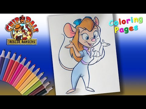 Chip 'N Dale Rescue Rangers Coloring Pages for Kids. How to Coloring Gadget Hackwrench Video