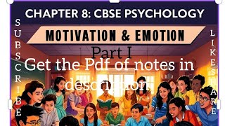 CBSE Psychology Class 11:ch 8: Motivation & Emotion