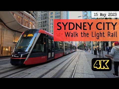 Sydney City Centre, Walking the George St Light Rail - 15 May 2023 (4K)