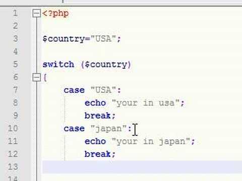 PHP Tutorial 6 Switch statement