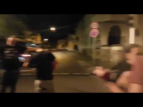 Hooligans aus Aue feiern über Polizei (Deutsch/German)