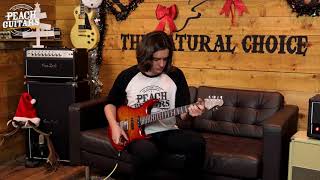 Video thumbnail for Music Man Luke III HSS Cherry Burst Flame Figured Roasted Neck by The Peach Boutique