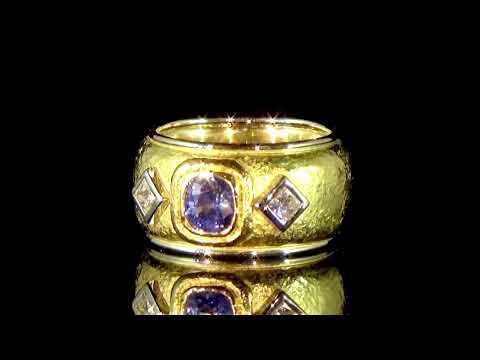 CGL Certified 1.03ct Cushion Cut Sri-Lankan Blue Sapphire and Diamond Ring