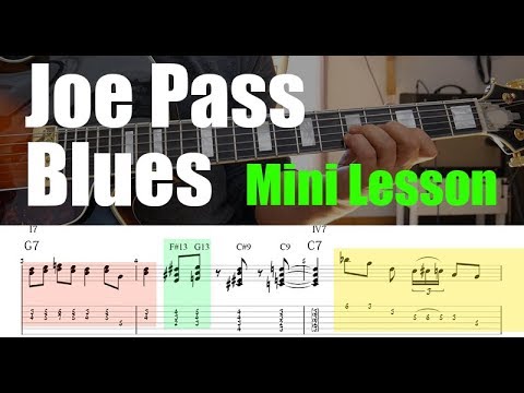 Joe Pass 12-Bar Blues - Jazz Guitar Mini Lesson with Tabs From The Method "Joe Pass On Guitar"