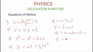 CALCULATIONS IN MOTION - PHYSICS