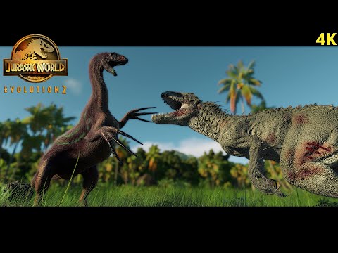 THERIZINOSAURUS VS INDOMINUS REX - Jurassic World Evolution 2 (4K)