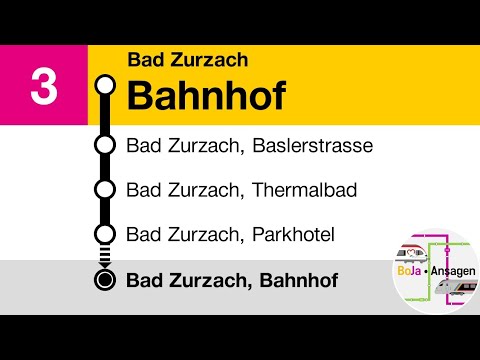 Postauto Ansagen | 3 Bad Zurzach, Bahnhof - Riedheim | Zurzibus | BoJa Ansagen