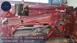 Regulacja szyby bocznej w Mercedesie R107 SL