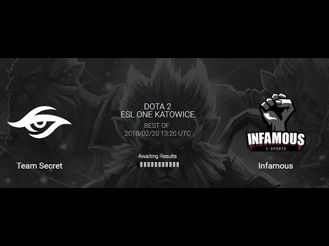 Dota 2 ( Live-En) - Team Secret VS Infamous - ESL One Katowice 2018 power by Intel