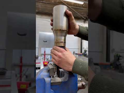 Swaging exhaust tips. Repost from @lostinfab(TikTok) #yeswelder #shorts #welding #pipeline
