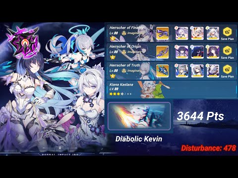 Diabolic Kevin 644 pts | Nirvana D478 | Trio HoFi (S0) HoO (S0) HoTr (S1) 3✰ Kiana | Honkai Impact 3
