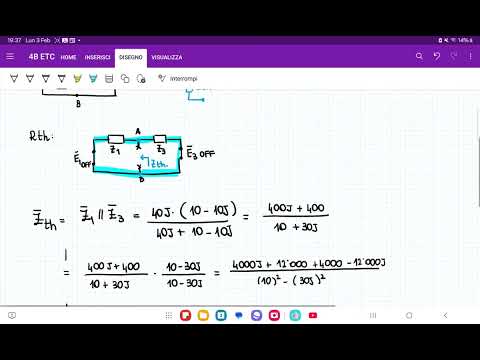 Circuito in regime alternato monofase APPLICAZIONE THEVENIN