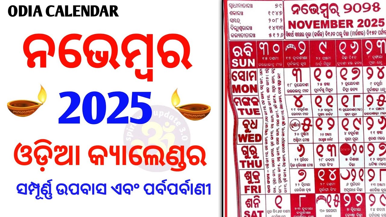 November Odia Calendar 2025 | November 2025 Odia Calendar | Kohinoor Calendar 2025 November। #2025 