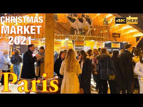 Paris, France🇫🇷 | Paris Christmas Market 2021-4K | Paris walking tour | Paris 4K | A Walk In Paris