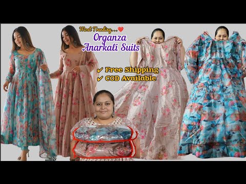 Organza Anarkali Dress/Festive Outfit Haul/Floral...