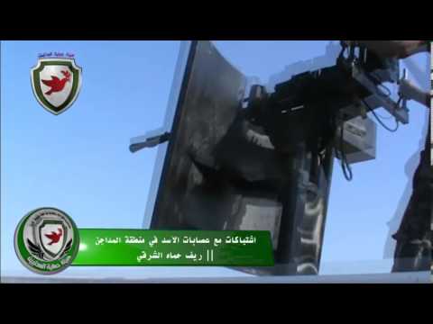 استهداف مقرات النظام في المداجن في ريف حماة الشرقي من قبل لواء ذئاب الغاب ضمن معركة قادمون