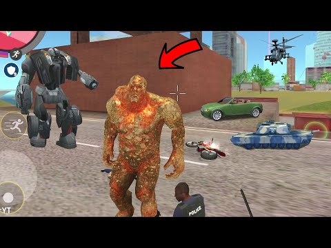 Rope Hero Vice Town (Stone Giant Fight Bike Man) Stone Giant Destroy Army Tank - Android Gameplay HD