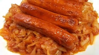 בקלי קלות-שוקרוט כרוב ונקניקיות (ליהי קרויץ - מטבח בקלי קלות) - התמונה מוצגת ישירות מתוך אתר האינטרנט יוטיוב. זכויות היוצרים בתמונה שייכות ליוצרה. קישור קרדיט למקור התוכן נמצא בתוך דף הסרטון