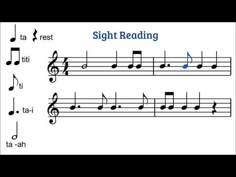 Reading dotted quarter note followed by 8th note patterns 4