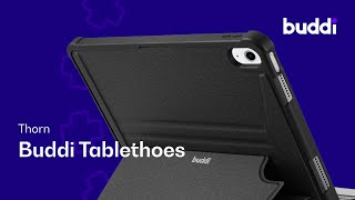 Buddi Thorn iPad 10.9 (2022) Hoes met Toetsenbord Book Case Zwart Hoesjes