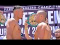 DAVID BENAVIDEZ LOCKS DEATH STARE ON DAVID LEMIEUX AT WEIGH IN FACE OFF - FULL WEIGH IN VIDEO