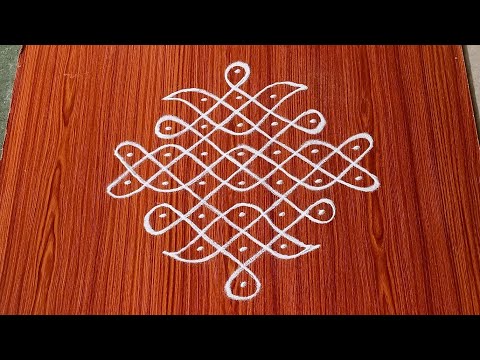 easy 7dots daily sikku kolams/#melikala muggulu/#kambhi,neli kolams/chukkala muggulu/#Nice Rangoli