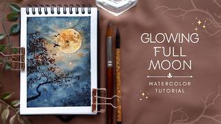 Glowing Full Moon: Watercolor Tutorial
