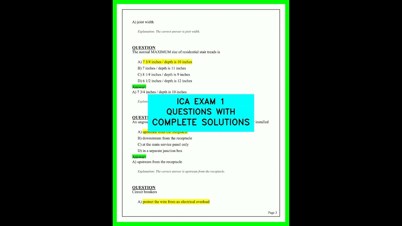 ICA Exam 1: Practice Questions & Complete Solutions: The Comprehensive Review Guide for 2026 Exams