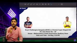 BLR vs CSK Dream11 | RCB vs CSK Pitch Report & Playing XI | Bangalore vs Chennai Dream11 - IPL 2022