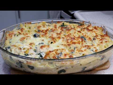 Pasta Gratinada al Horno | Receta Fácil y Deliciosa con Espinacas