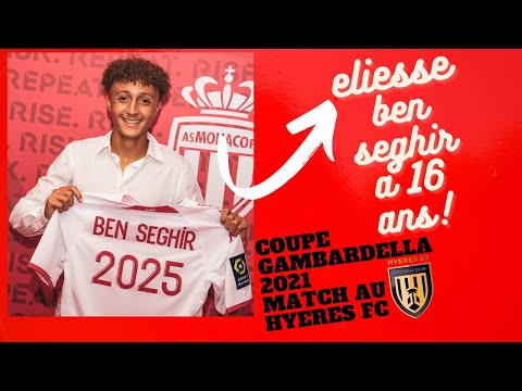 Eliesse Ben Seghir a 16 ans joue en  Coupe Gambardella avec l' As Monaco contre le Hyeres FC