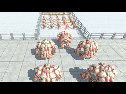 Lava Golem Vs  Ancient Humans Units - Animal Revolt Battle Simulator #Short