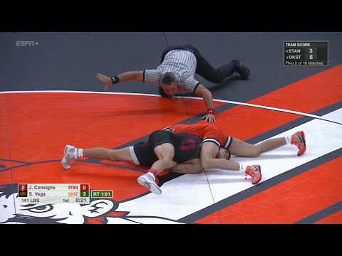 141lbs Sergio Vega (Oklahoma State) vs. Jack Consiglio (Stanford)