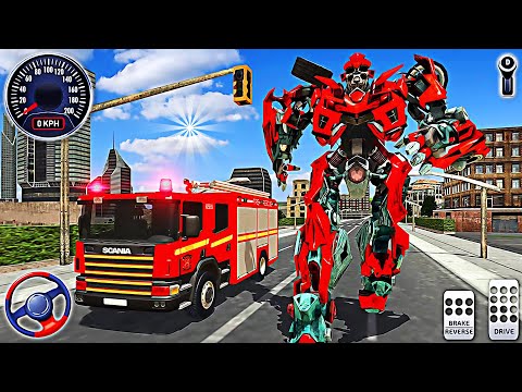 Firefighter Robot Rescue Hero 3D - Fire Truck Robot Transform Game | Android Gameplay