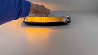 AKU LED rampa oranžová+bílá, 84LEDx0,5W, magnet, 12-24V, 304mm, ECE R65 R10