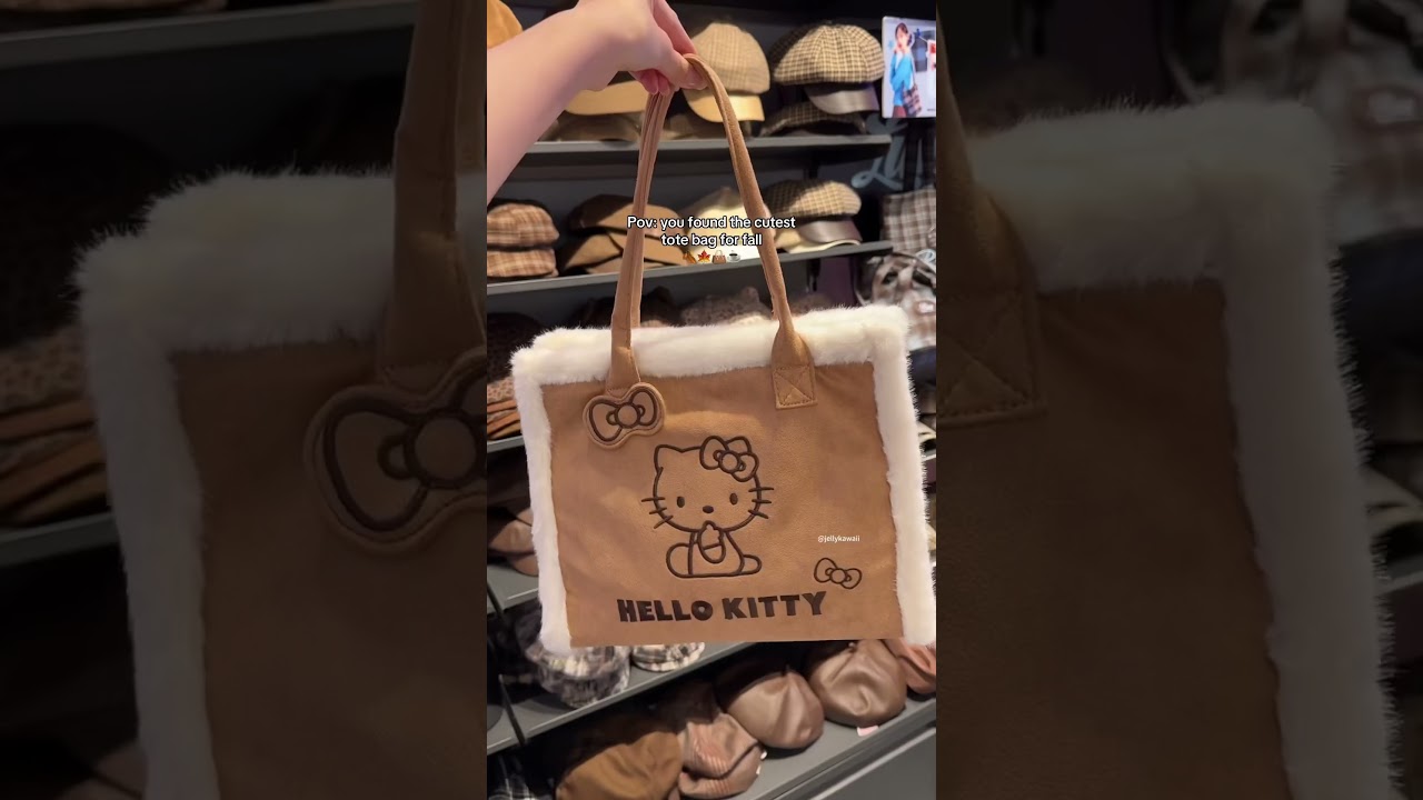 It's my favorite tote bag this fall🥹🍂🍁 #sanrio #hellokitty