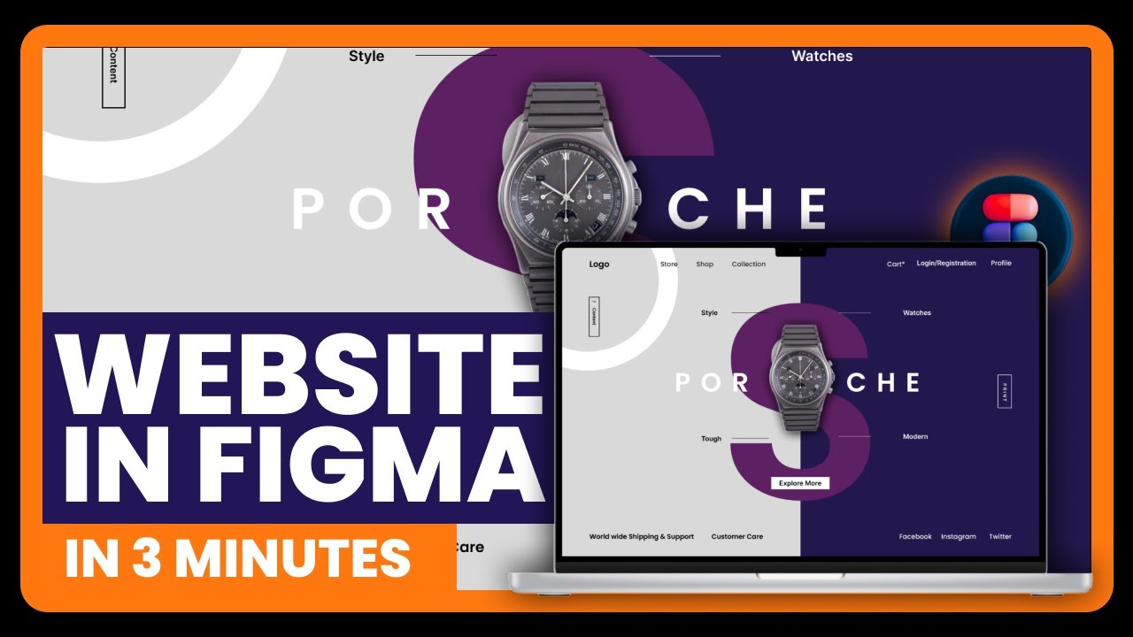 Watch Website Design in Figma (Porsche Concept) in 3 Minutes #figmatutorial #websitedesign #design