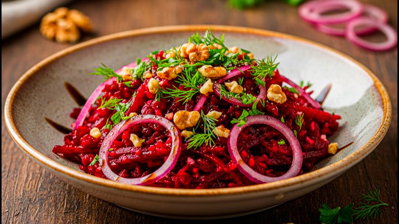 Свекольный салат по-грузински.