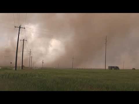 Wind and Dust, SW of Perryton TX, from Rear Flank Downdraft, May 26, 2021