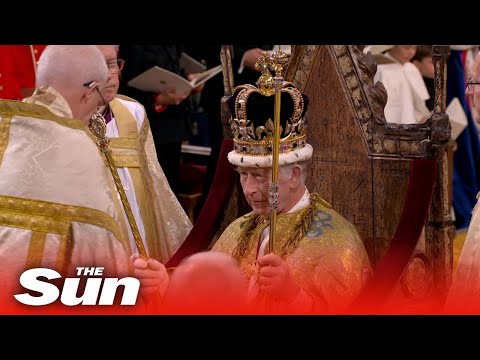 Moment King Charles crowned in historic coronation ceremony watched by millions