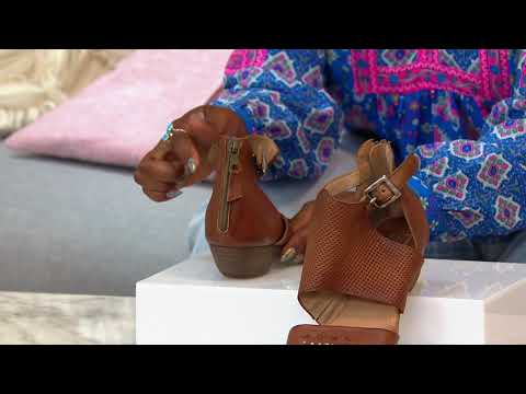 Miz Mooz Leather Cut-out Sandals - Caribe on QVC