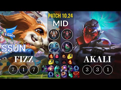AF SSUN Fizz vs Akali Mid - KR Patch 10.24