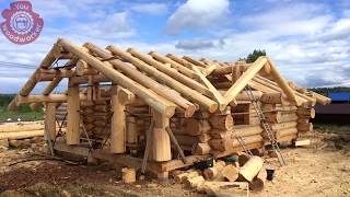 Traditional Log House Building Process. The Birth Of Wooden House | Woodworking You MUST See
