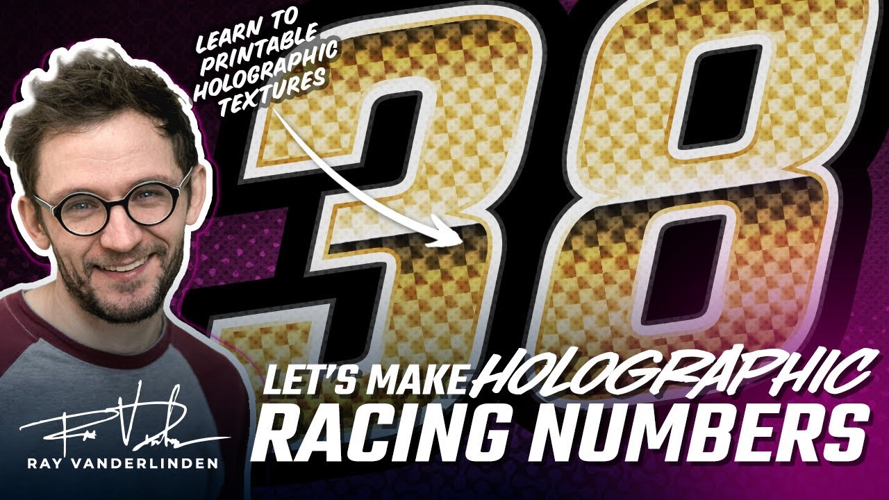 Creating printable Holographic fills and textures for race car numbers, sponsors and graphics