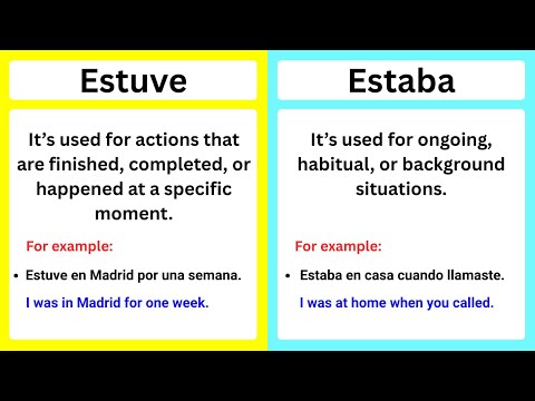 ESTUVE vs ESTABA |  What's the difference? Learn with examples