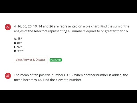 2021 JAMB Question 22 | Angle of a Sector