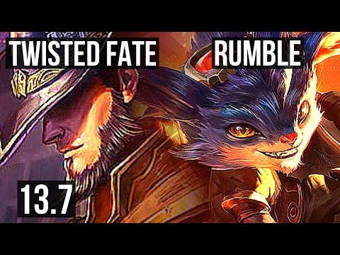 TWISTED FATE vs RUMBLE (MID) | 9/1/6, 700+ games, Legendary | KR Master | 13.7