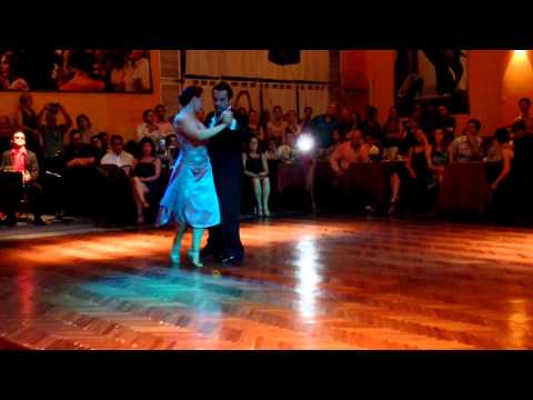  Silvina Valz  and  Fernando Galera  are  dancing  to  a  vals