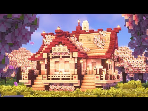 Minecraft - How to Build a Cherry Blossom Survival House (1.20)