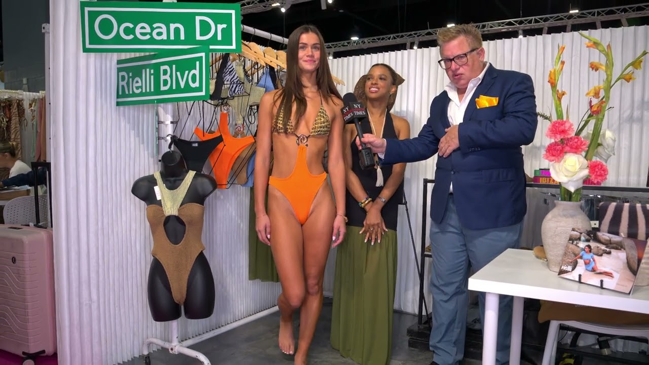 Swimsuit model Ginger wears Rielli 1st look at Cabana Swim Show /Miami Beach Conv. Center
